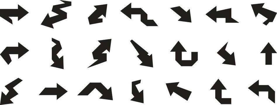 Direction Pointer Arrows Vector Collection. Navigation Arrow Icons and Direction Pointers. Minimal Direction Pointer Arrow Set. Business Direction Pointer Arrows Pack