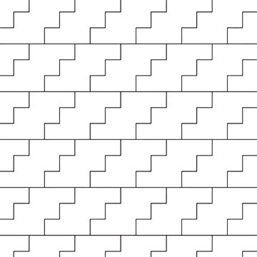 Offset square step seamless pattern minimal geometric staggered block vector background