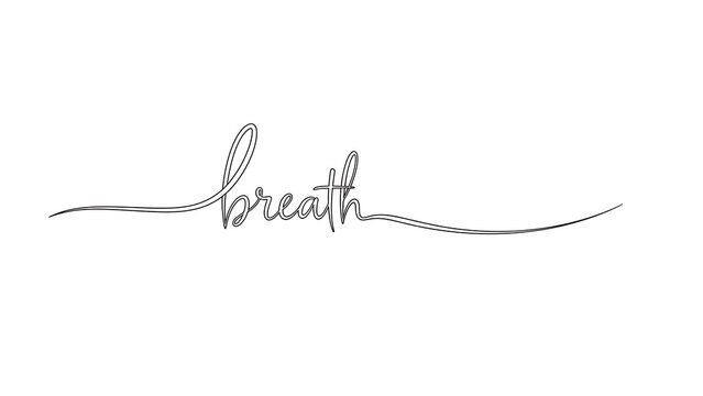 Minimalist breath word tattoo isolated on a transparent background