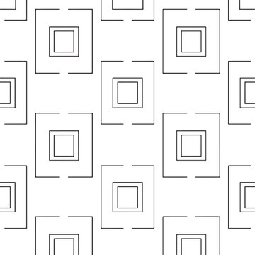 seamless nested frame pattern minimal geometric line art vector background