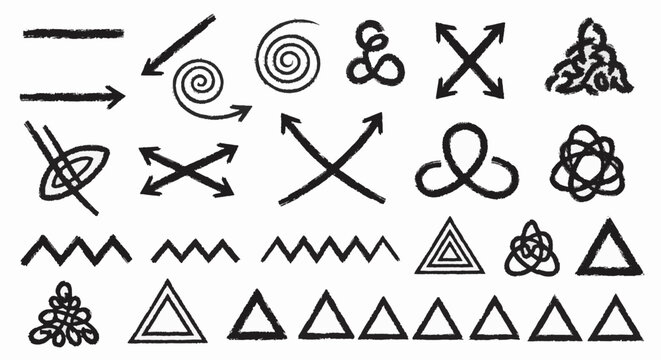 Hand-drawn chalk style triangle vector illustration with a textured charcoal effect. Abstract geometric shape element for educational design, sketch art, or blackboard style graphics.