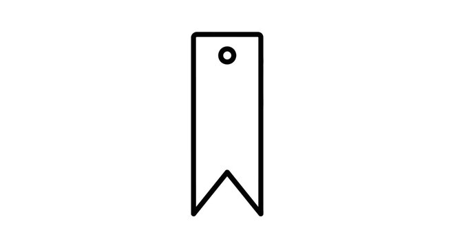 Minimalist bookmark icon on white background for digital design