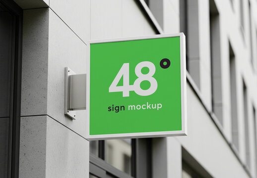 Outdoor store sign mockup