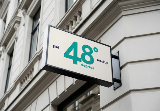Outdoor store sign mockup