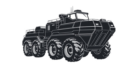Rugged 8x8 All-Terrain Expedition Truck Vector Illustration © Sucang