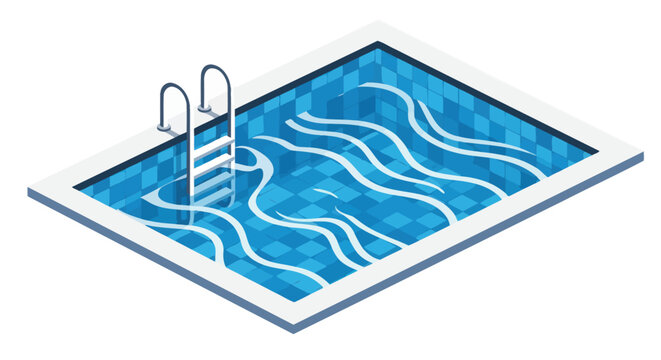 Isometric Swimming Pool Vector Illustration