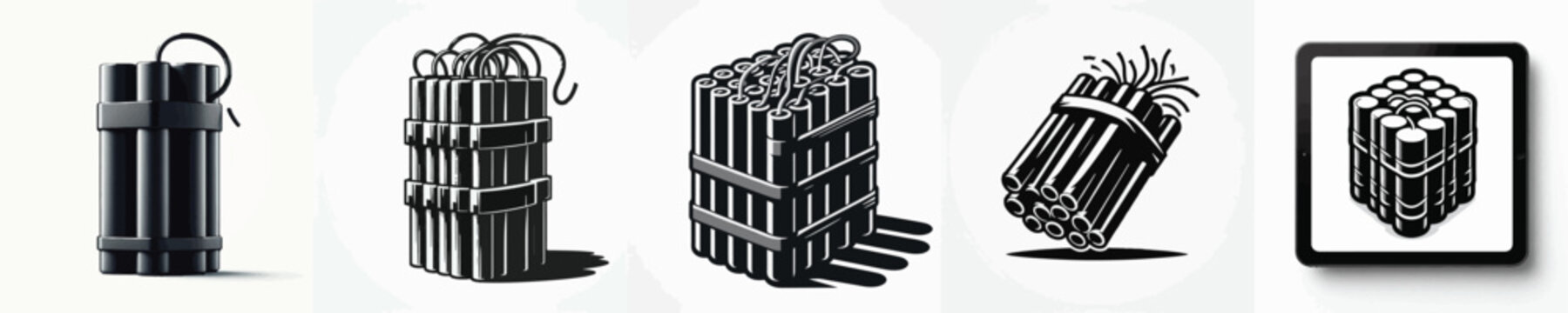Vector silhouette of dynamite
