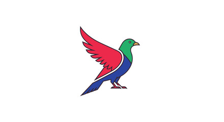 Naklejka premium Minimalist Stylized Bird Vector Illustration