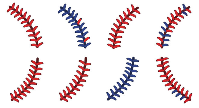 Baseball Stitching Clipart Set