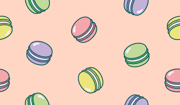 Macarons pattern background vector design