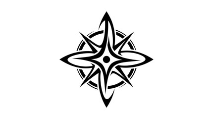 Obraz premium Black and white starburst design element.