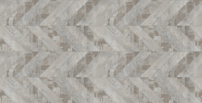 Grey marble herringbone parquet texture, seamless stone tile pattern background, luxury chevron granite floor surface for interior architectural design