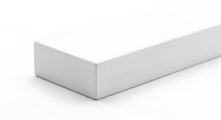 Naklejka premium Minimalist white geometric shape with beveled edges on transparent background