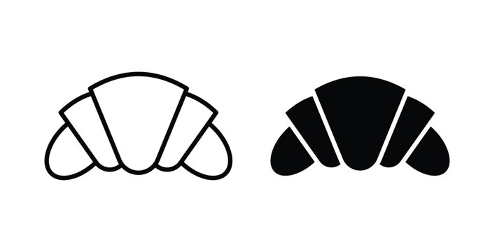 Croissant icon for apps and websites. Vector symbols