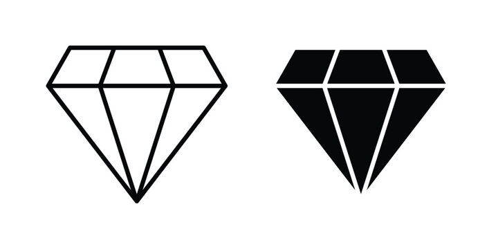Diamond icon for apps and websites. Vector symbols