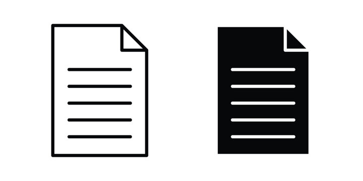 Document icon for apps and websites. Vector symbols