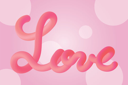 チューブ風のLoveの筆記体文字