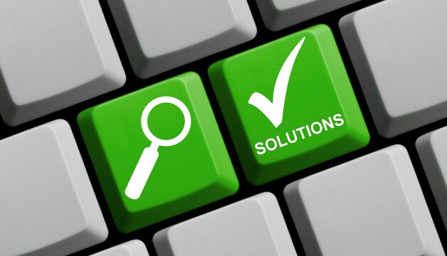 Online L&ouml;sungen finden - Gr&uuml;ne Tastatur