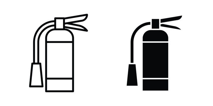 Fire extinguisher icon for apps and websites. Vector symbols