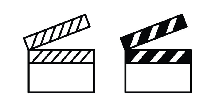 Film clapperboard icon for apps and websites. Vector symbols