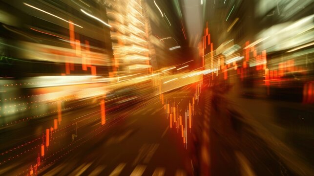 Financial data night city
