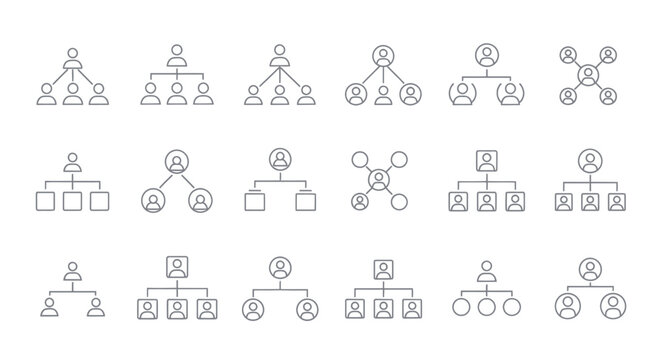 Organizational Chart Hierarchy Icon Set