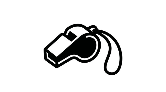 Whistle with Lanyard Minimalist Vector Icon