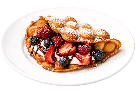 Hong Kong Egg Waffle Dessert, 45 degree angle