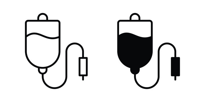 IV drip icon for apps and websites. Vector symbols