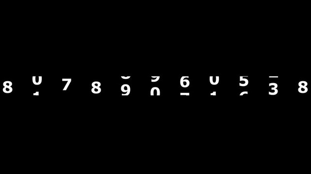 Basic numbers lock with shadow in transparent background .Number lock icon animation.