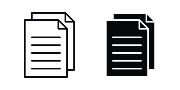 papers icon for apps and websites. Vector symbols