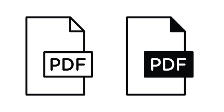 PDF file icon for apps and websites. Vector symbols