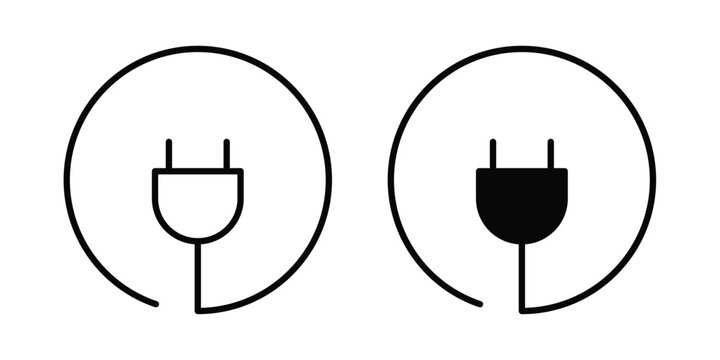 Plug icon for apps and websites. Vector symbols