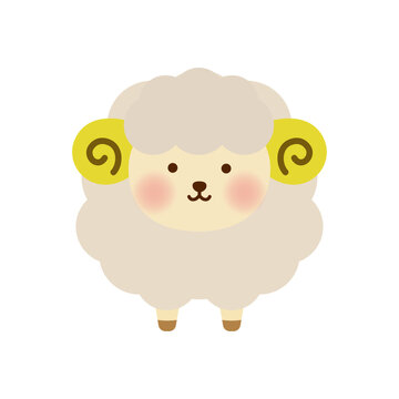 シンプルでかわいい羊のイラスト（干支・未年）