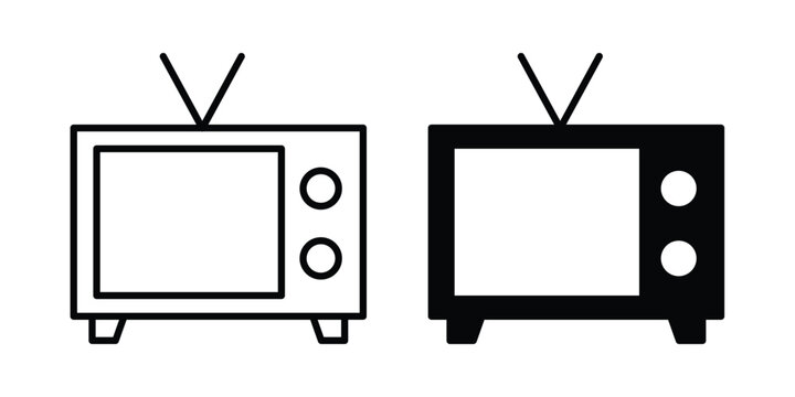 Television icon for apps and websites. Vector symbols