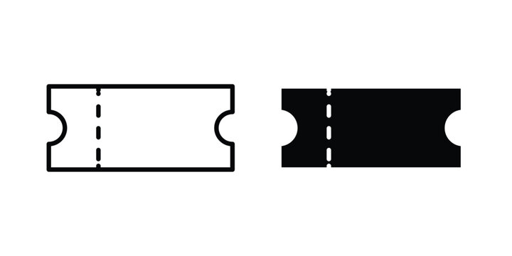 Ticket stub icon for apps and websites. Vector symbols