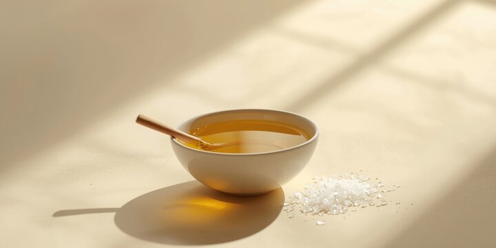 Bowl of MCT oil with wooden spoon demonstrating its role as a saturated fatty acid provider for health