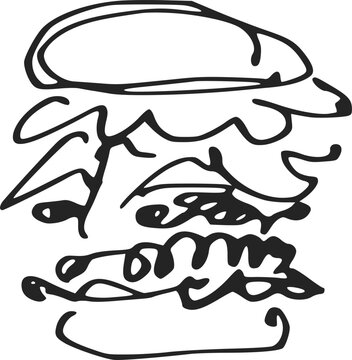 double cheeseburger big fast food doodle
