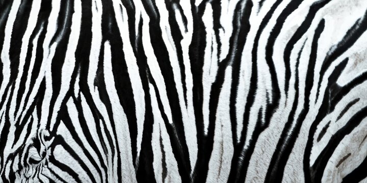 Zebra Stripe Texture on Smooth White Background Abstract, Negative Space, High Contrast