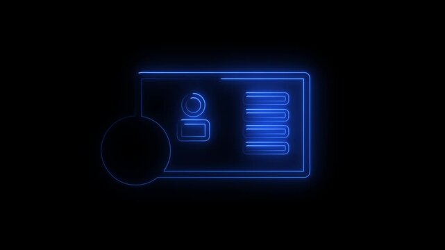 People with NID card verify icon, profile verify account  icon animation Isolated on Black Background