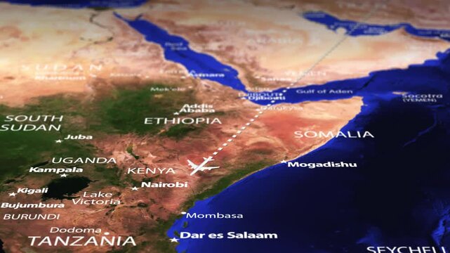 Flight From Ashgabat Turkmenistan to Harare ZIMBABWE with flag pins