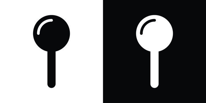 Classic map pointer pinpoint vector icon. Solid black and white minimal navigation markers for digital maps, travel apps, tracking, and location placement.