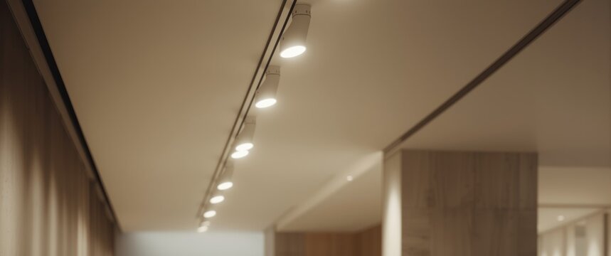 Aisle brightness improved by sleek ceiling downlight arrangement