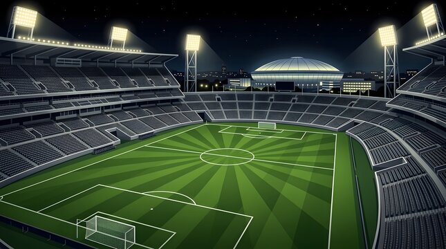  world cup 2026 stadium aerial view of a soccer stadium at night