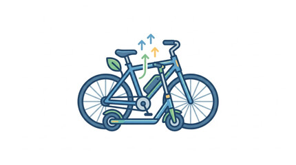 Fototapeta premium Electric Bicycle and Scooter Hybrid Concept Illustration.