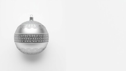 Fototapeta premium Christmas ornament ball rendered as icon on blank white background