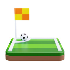 3D Football Corner Flag Stadium Field Icon © Umar