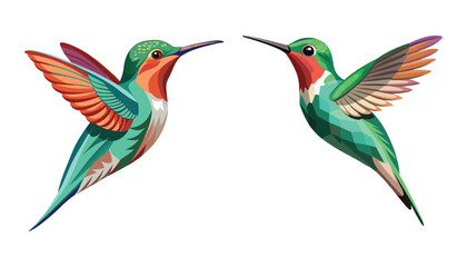 two Hummingbirds clipart vector illustration © Nayon