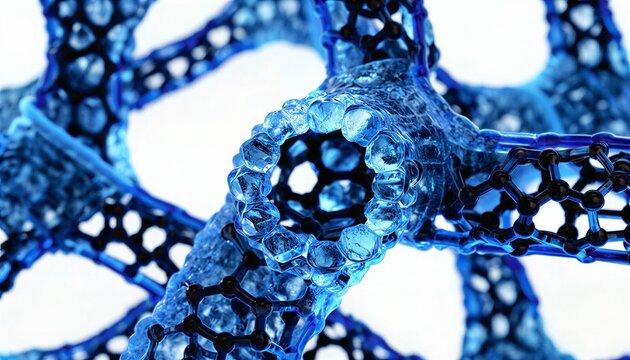 Blue Carbon Nanotube Molecular Structure Visualization
