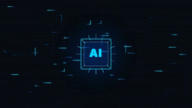 Cyberpunk AI Circuit Board - 4K Animated Neon Tech Motherboard Microchip Seamless Loop